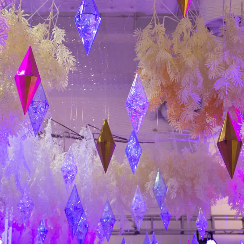 20Pcs Wedding Decoration Ceiling Centerpieces Fancy Diamond Pendant Party DIY Magic Cone Ornament Window Shopping Mall Hanging