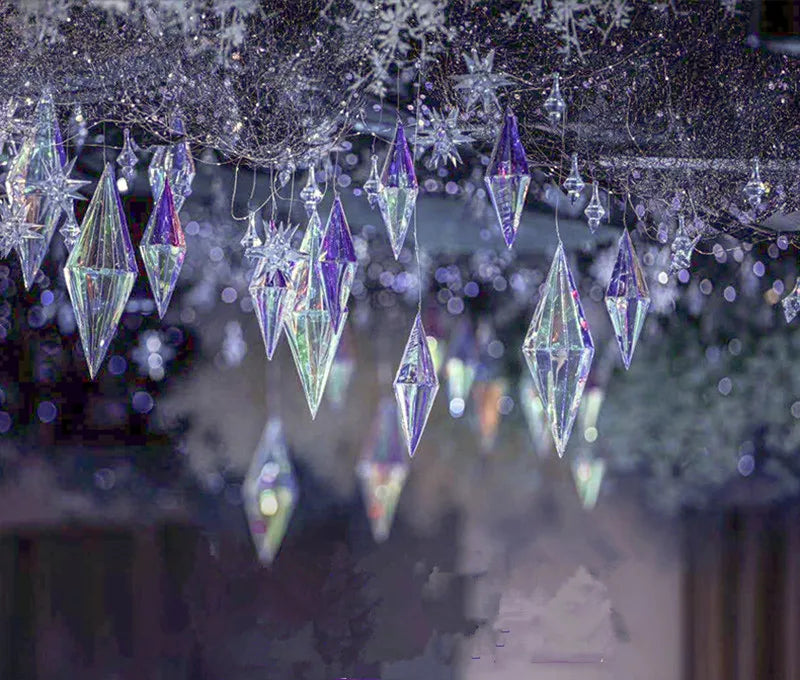 20Pcs Wedding Decoration Ceiling Centerpieces Fancy Diamond Pendant Party DIY Magic Cone Ornament Window Shopping Mall Hanging