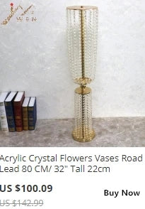 Wedding Centerpiece 80cm/ 31.5" Tall Vase Flowers Stand Acrylic Crystal Road Lead Flower Rack Props For Event Party Decoration