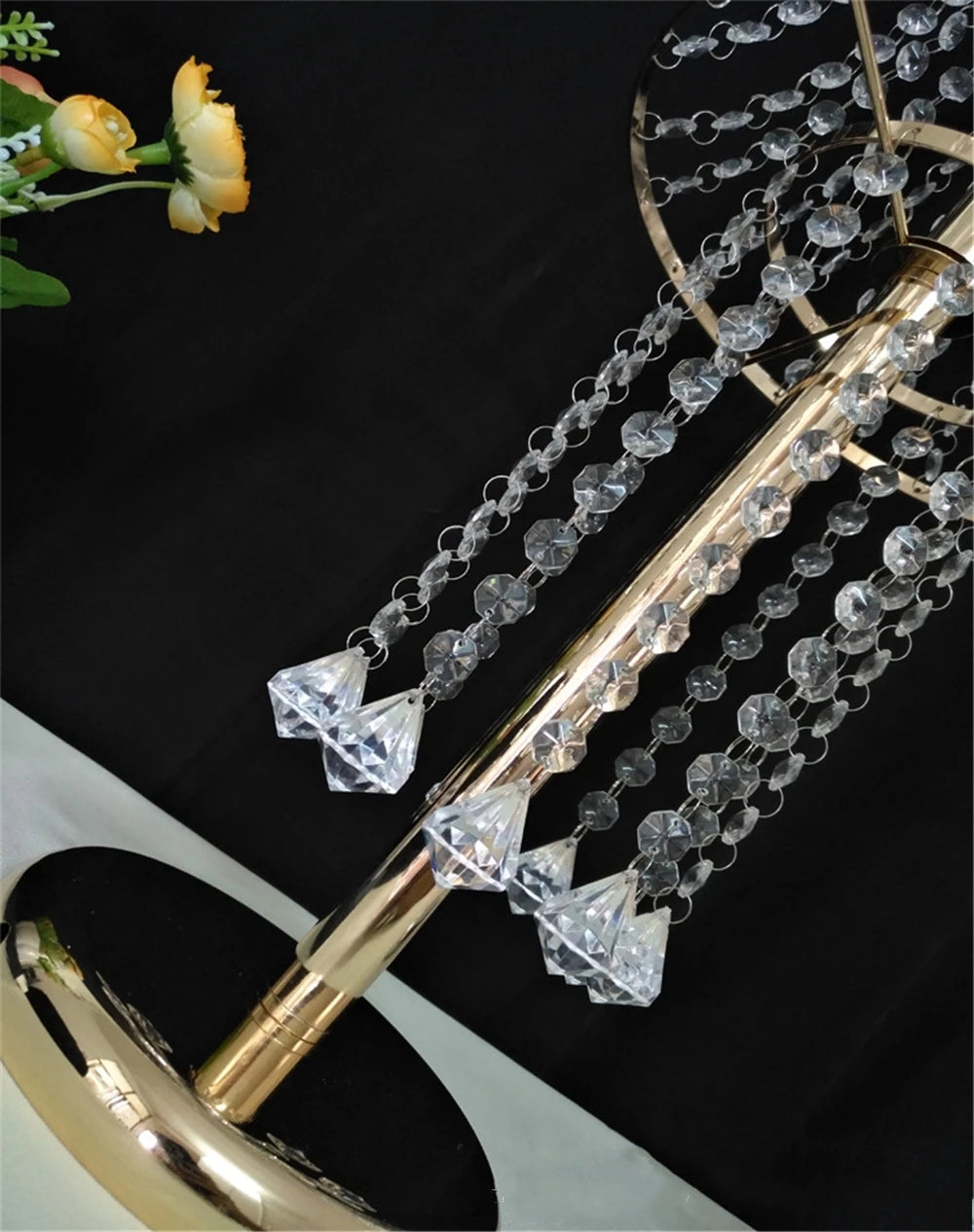 Wedding Centerpiece 80cm/ 31.5" Tall Vase Flowers Stand Acrylic Crystal Road Lead Flower Rack Props For Event Party Decoration
