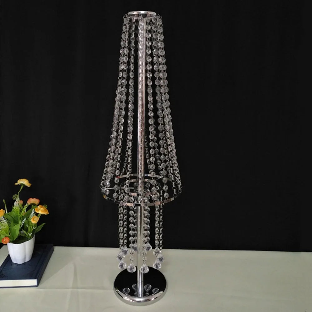 Wedding Centerpiece 80cm/ 31.5" Tall Vase Flowers Stand Acrylic Crystal Road Lead Flower Rack Props For Event Party Decoration