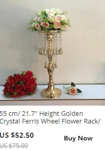 Wedding Centerpiece 80cm/ 31.5" Tall Vase Flowers Stand Acrylic Crystal Road Lead Flower Rack Props For Event Party Decoration
