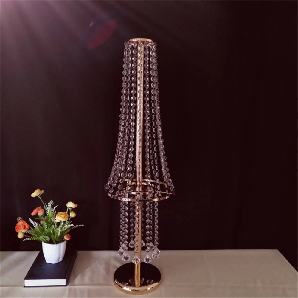 Wedding Centerpiece 80cm/ 31.5" Tall Vase Flowers Stand Acrylic Crystal Road Lead Flower Rack Props For Event Party Decoration