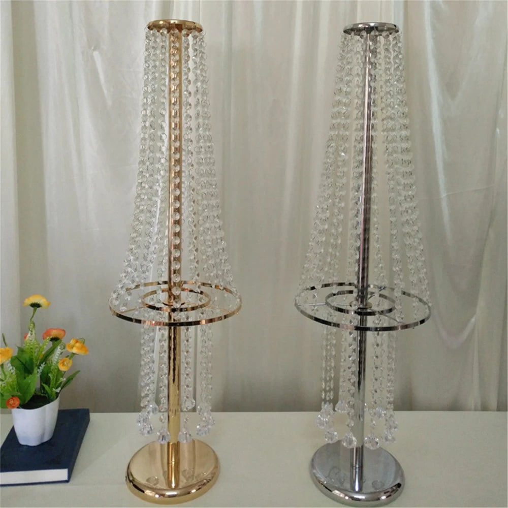 Wedding Centerpiece 80cm/ 31.5" Tall Vase Flowers Stand Acrylic Crystal Road Lead Flower Rack Props For Event Party Decoration
