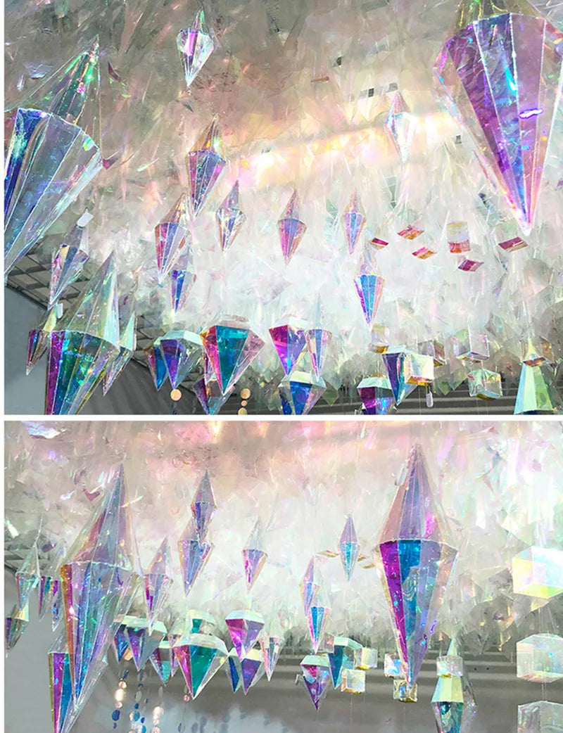 20Pcs Wedding Decoration Ceiling Centerpieces Fancy Diamond Pendant Party DIY Magic Cone Ornament Window Shopping Mall Hanging