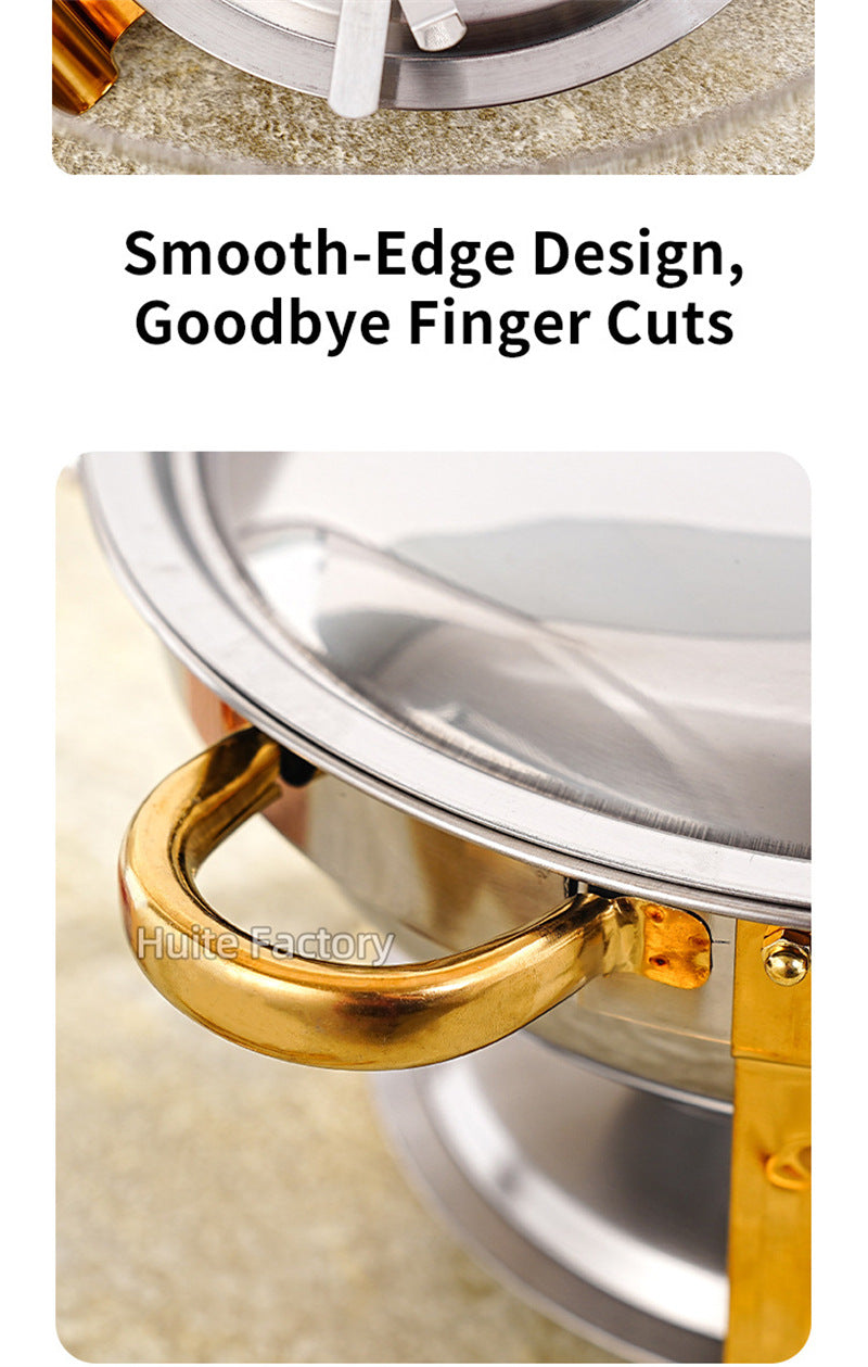 4 Pack Chafing Dish Buffet Set Stainless Steel Chafer w/2 Full Size Pan Round Catering Warmer Server for Party Outdoor picnic