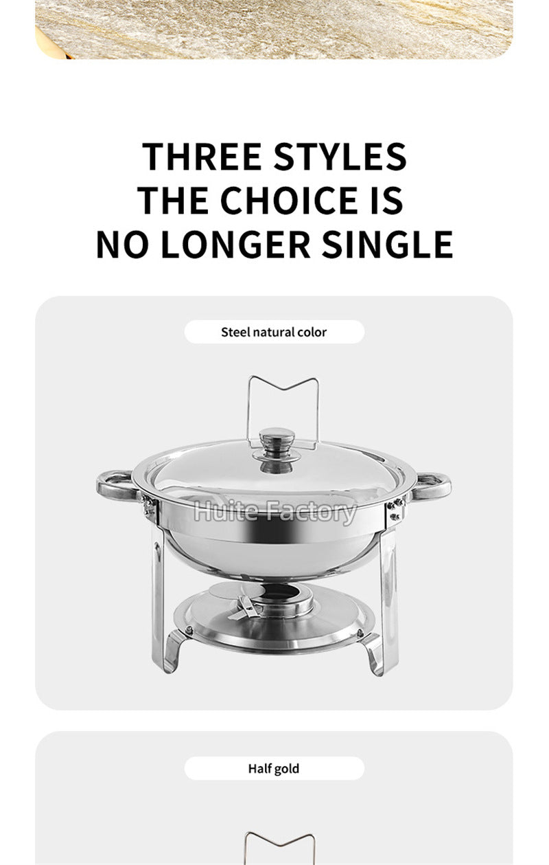 4 Pack Chafing Dish Buffet Set Stainless Steel Chafer w/2 Full Size Pan Round Catering Warmer Server for Party Outdoor picnic
