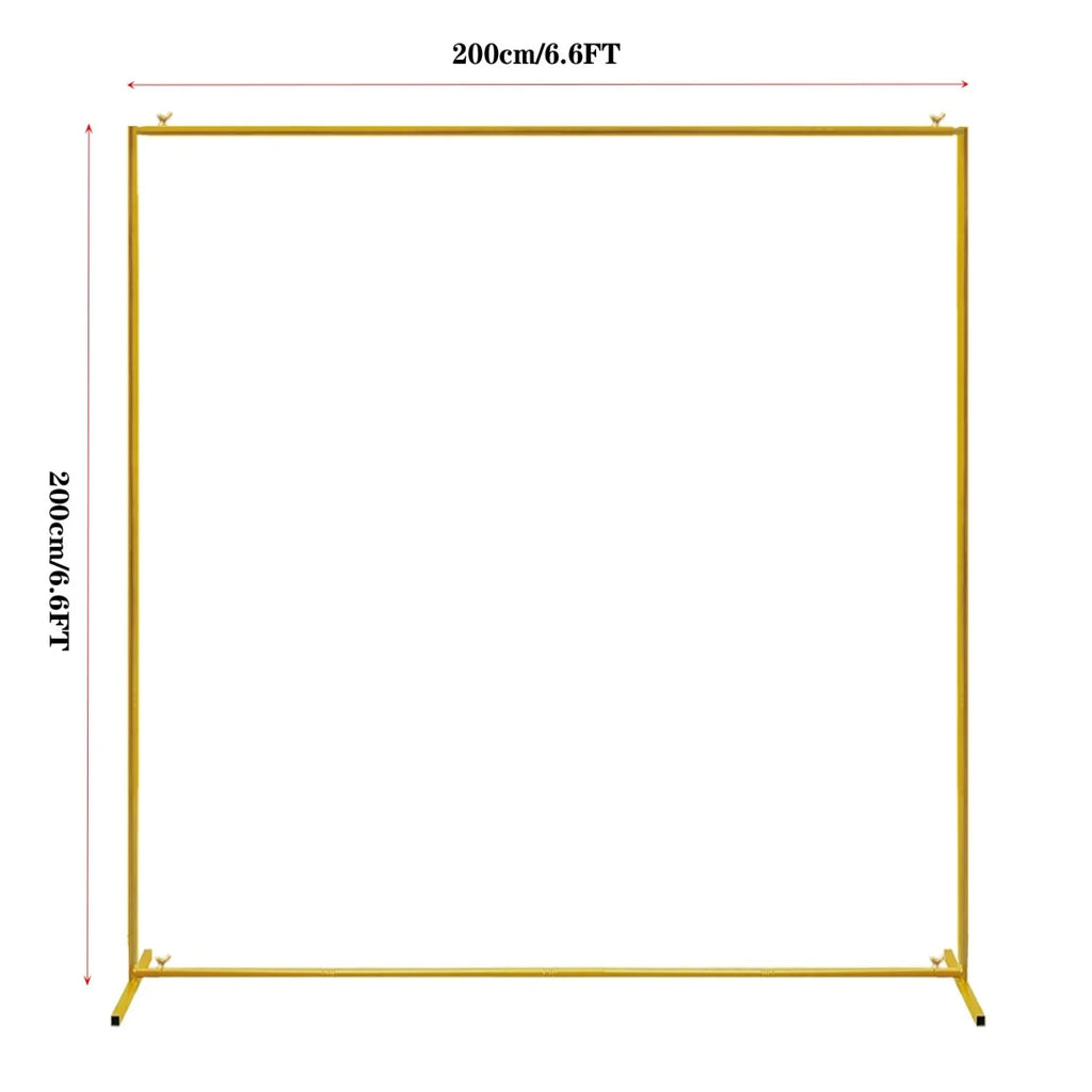 Gold Wedding Arches Square Backdrop Stand Metal Balloon Arch Stand for Ceremony Birthday Party Bridal Shower Decoration