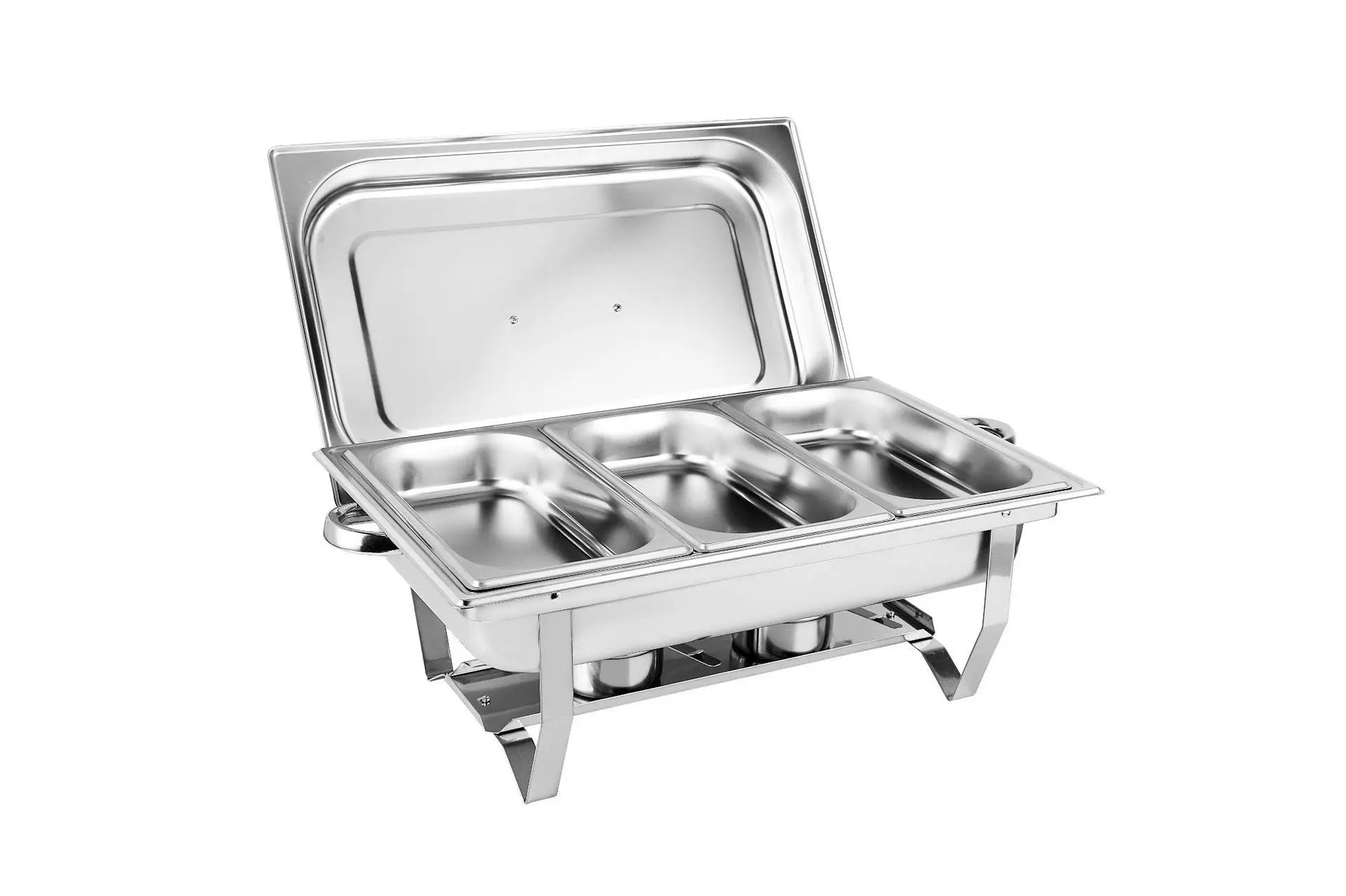 Portable Buffet Chafing Dish, Food Grade SS 1/2/3 Compartment, Alcohol Burner for Outdoor Party,Commercial for Hotel Restaurant