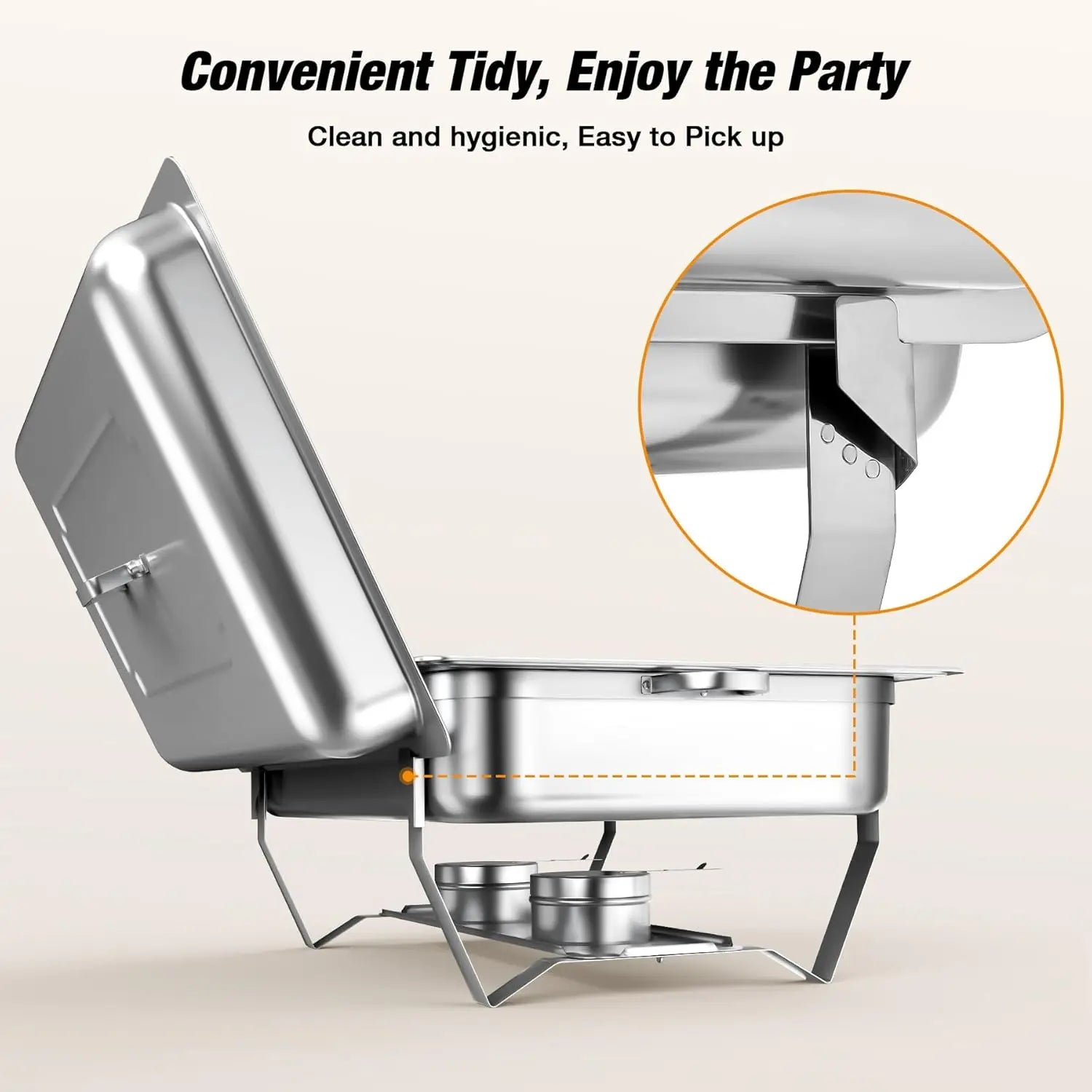 2/4/6 Pack 8QTChafing Dish Buffet Set Stainless Steel Food Warmer Kit with Lids Holders for Restaurant Catering Parties Weddings