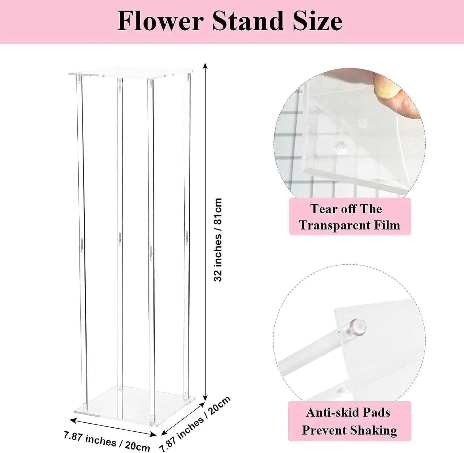 8pcs Acrylic Crystal LED Centerpieces for Wedding, Flower Stand, Light-up Table, Light-up Table, Wedding Event, 1691