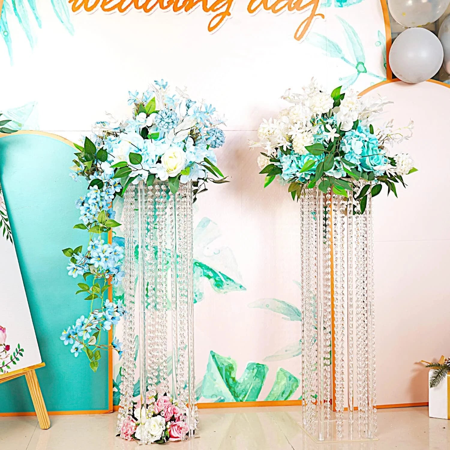 8pcs Acrylic Crystal LED Centerpieces for Wedding, Flower Stand, Light-up Table, Light-up Table, Wedding Event, 1691