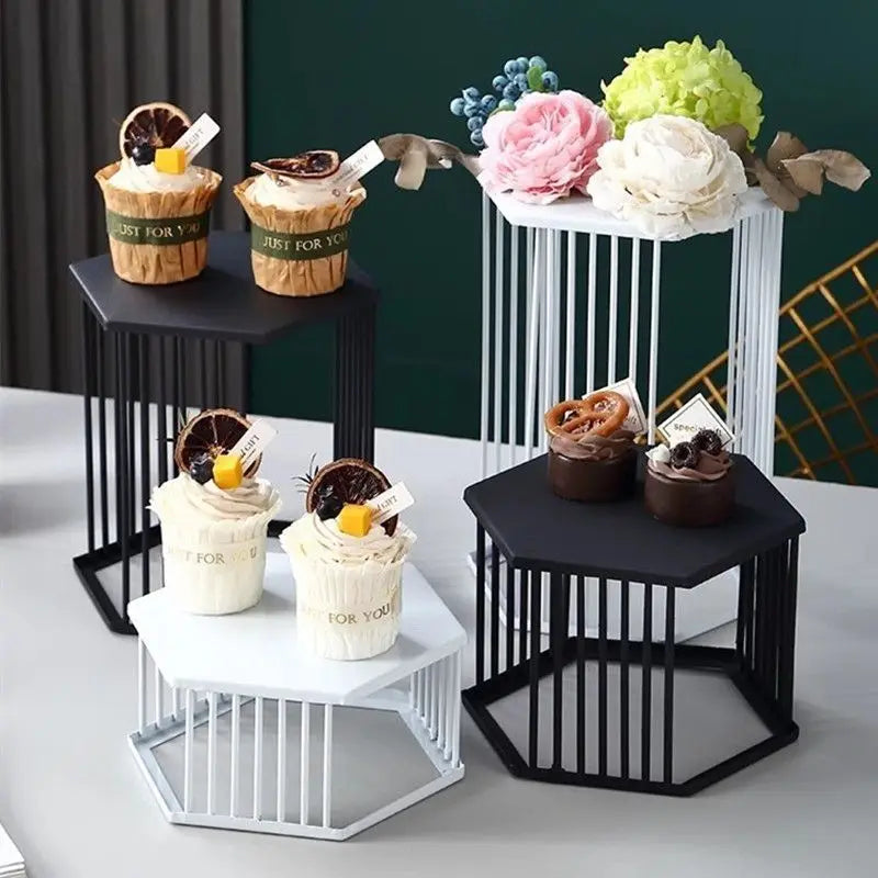 Golden Cylinder Metal Buffet Fruit Cold Dish Stand Dessert Display Shelf Dim Sum Frame Cake Rack Wedding Birthday Party Decor