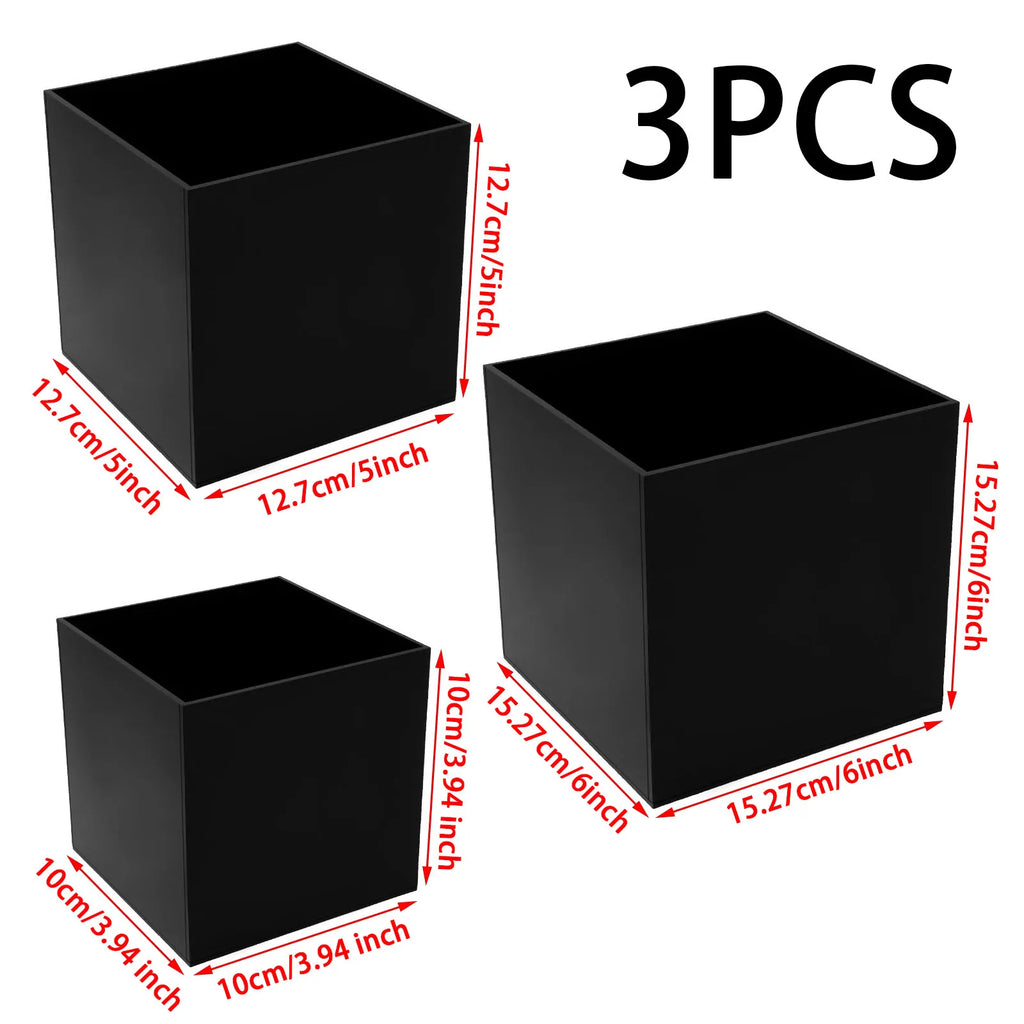 6pcs Acrylic Buffet Riser Food Display Stands Stackable Table Dessert Cake Party Buffet Display Decorating Box 6 Different Sizes