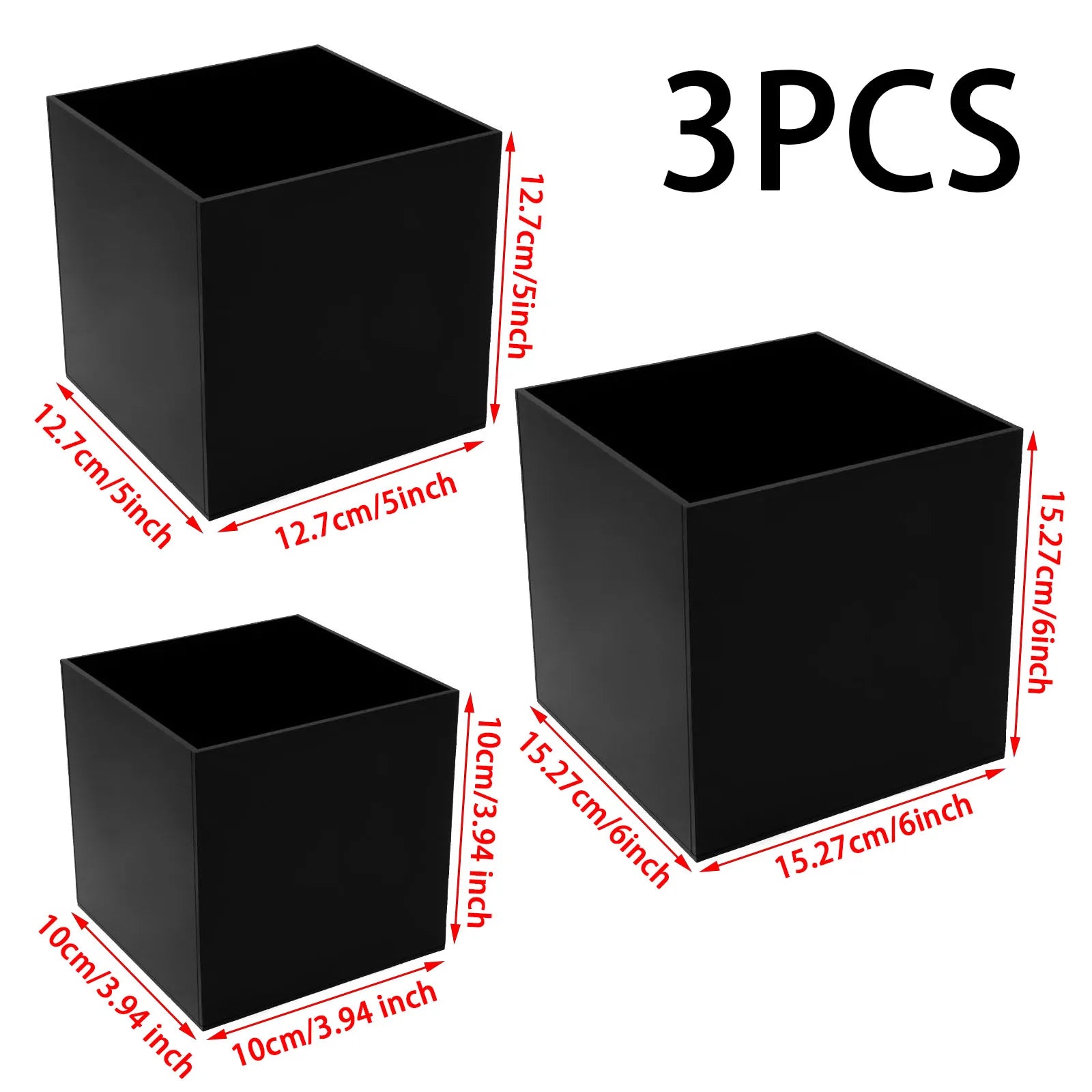 6pcs Acrylic Buffet Riser Food Display Stands Stackable Table Dessert Cake Party Buffet Display Decorating Box 6 Different Sizes