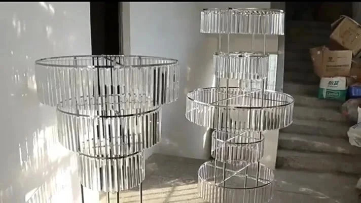 8pcs Acrylic Crystal LED Centerpieces for Wedding, Flower Stand, Light-up Table, Light-up Table, Wedding Event, 1691