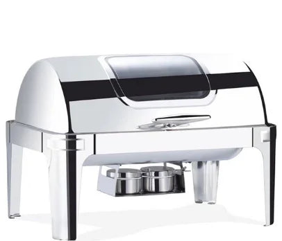 Restaurant Supplies Chafing Dish Food Warmer 9.0L Silver and Gold Stainless Steel Catering Buffet Rectangular Chafing Dish