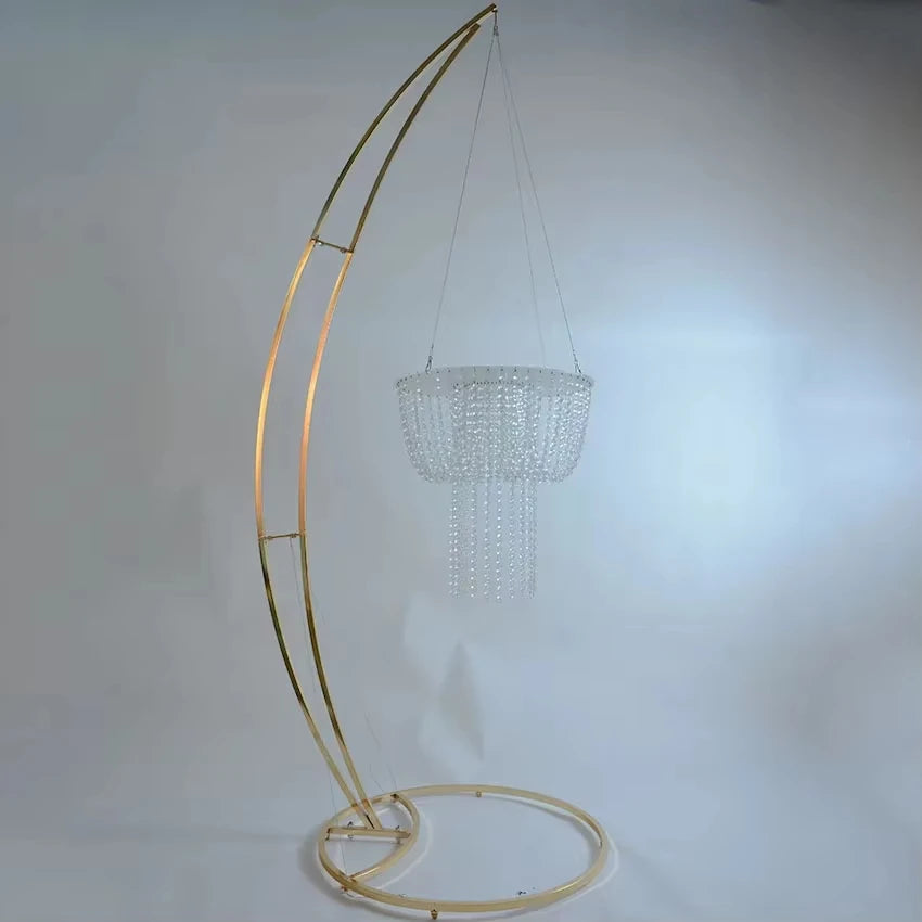 Wedding Birthday Cake Stand Centerpiece - Crescent Shape Party Decoration for Mother's Day, Family Celebration, Elegant Design