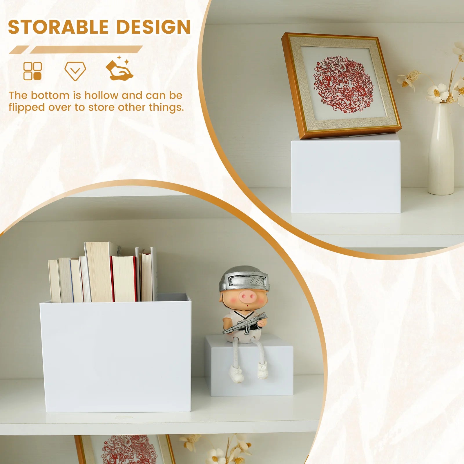 6PCS/Set Buffet Risers Stackable Buffet Stands Reusable Food Stands Acrylic Box 6 Different Sizes Acrylic Box with Hollow Bottom