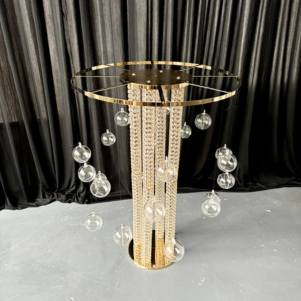 Exquisite Modern Acrystal Flower Ball Wedding Centerpieces Cake Stand Decoration For Party Events Use