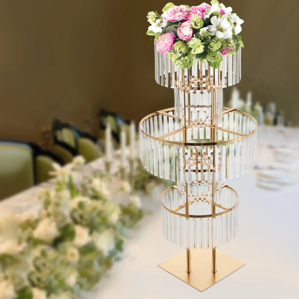 1/2/4/10 PCS Flower Stand For Wedding Centerpieces   5-Layer Crystal  Rack