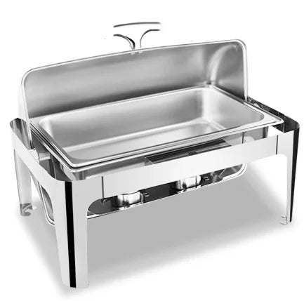 Restaurant Supplies Chafing Dish Food Warmer 9.0L Silver and Gold Stainless Steel Catering Buffet Rectangular Chafing Dish