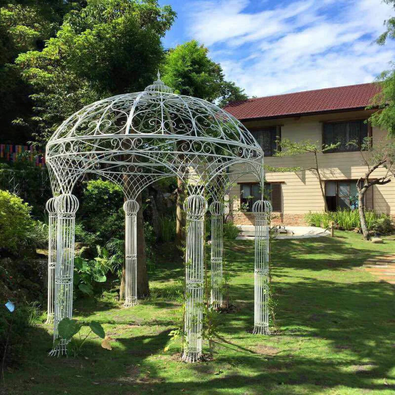Wedding Arch European-style Wrought Iron ,Six-column Wedding Decoration ,Outdoor Landscape Flower Pavilion
