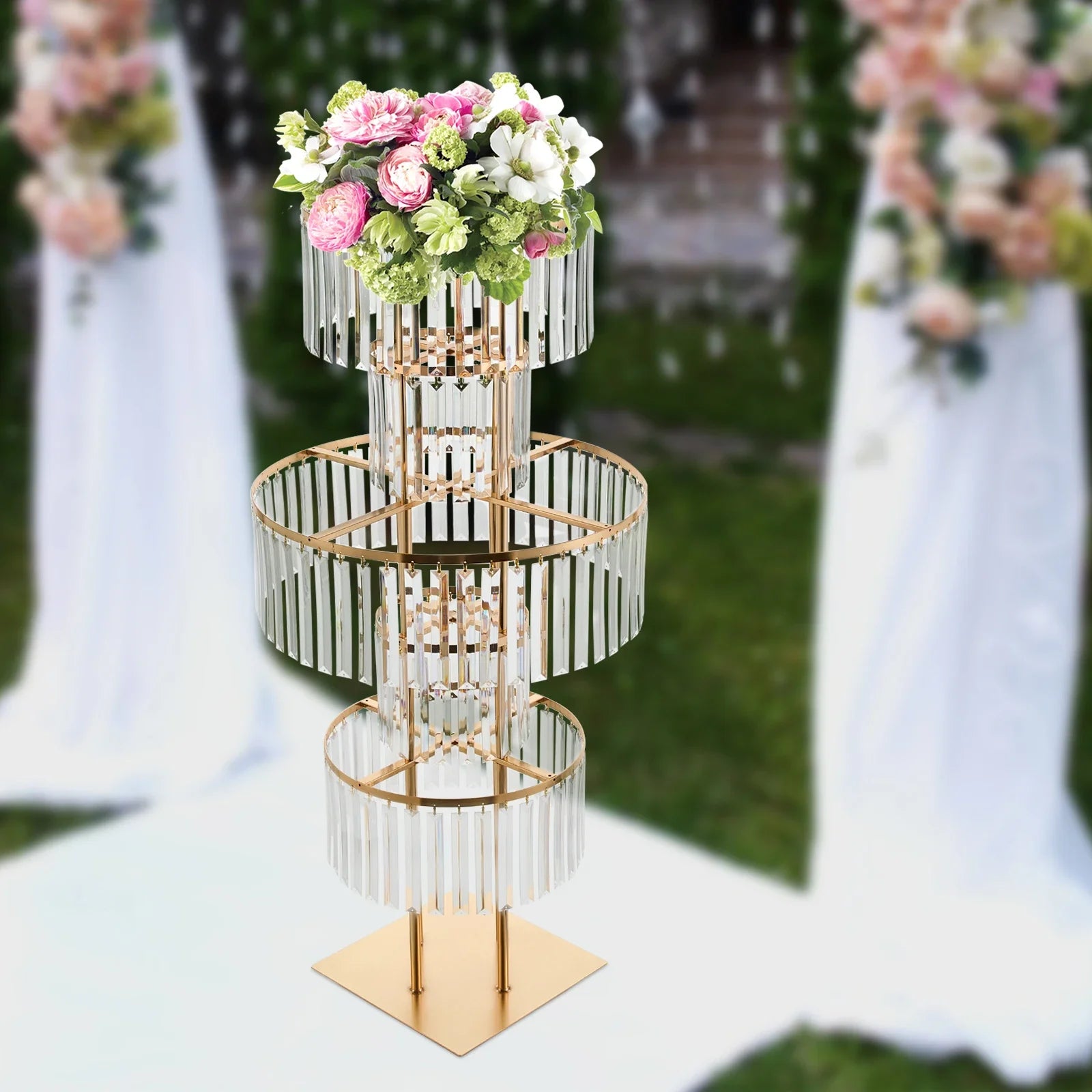 1/2/4/10 PCS Flower Stand For Wedding Centerpieces   5-Layer Crystal  Rack