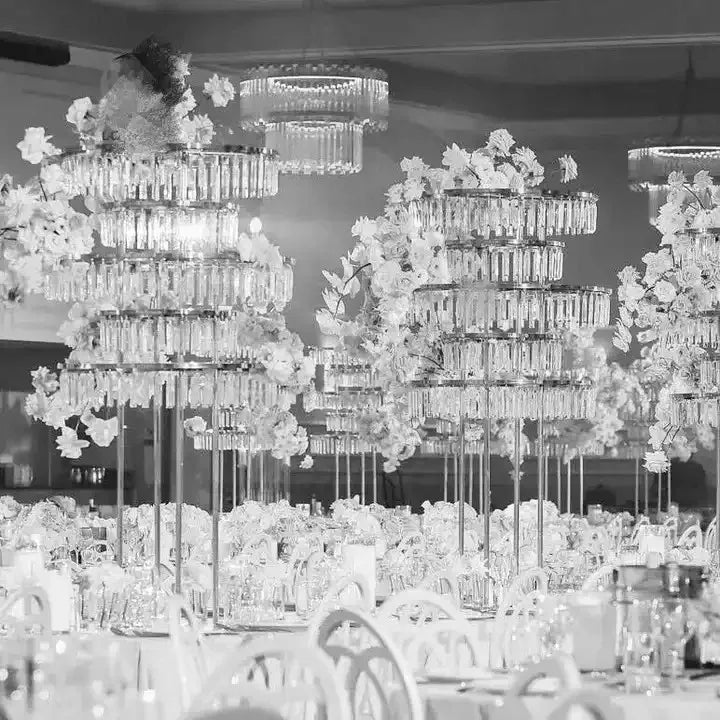 8pcs Acrylic Crystal LED Centerpieces for Wedding, Flower Stand, Light-up Table, Light-up Table, Wedding Event, 1691
