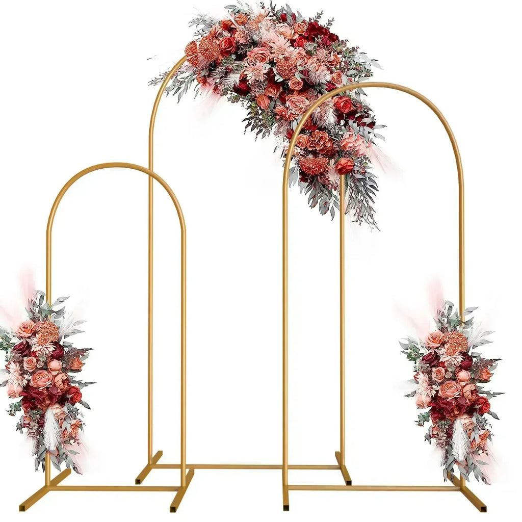 Golden Arch Frame Wedding Party Decoration Backdrop Stands Arched Round Tube Bracket Balloon Kit Display Background