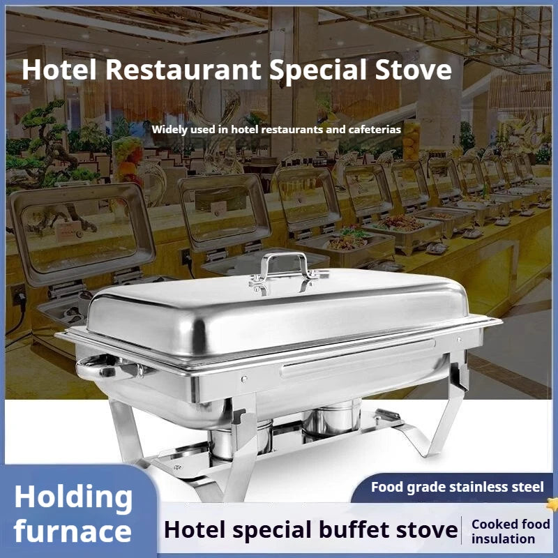 Portable Buffet Chafing Dish, Food Grade SS 1/2/3 Compartment, Alcohol Burner for Outdoor Party,Commercial for Hotel Restaurant