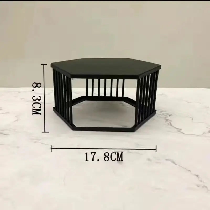 Golden Cylinder Metal Buffet Fruit Cold Dish Stand Dessert Display Shelf Dim Sum Frame Cake Rack Wedding Birthday Party Decor