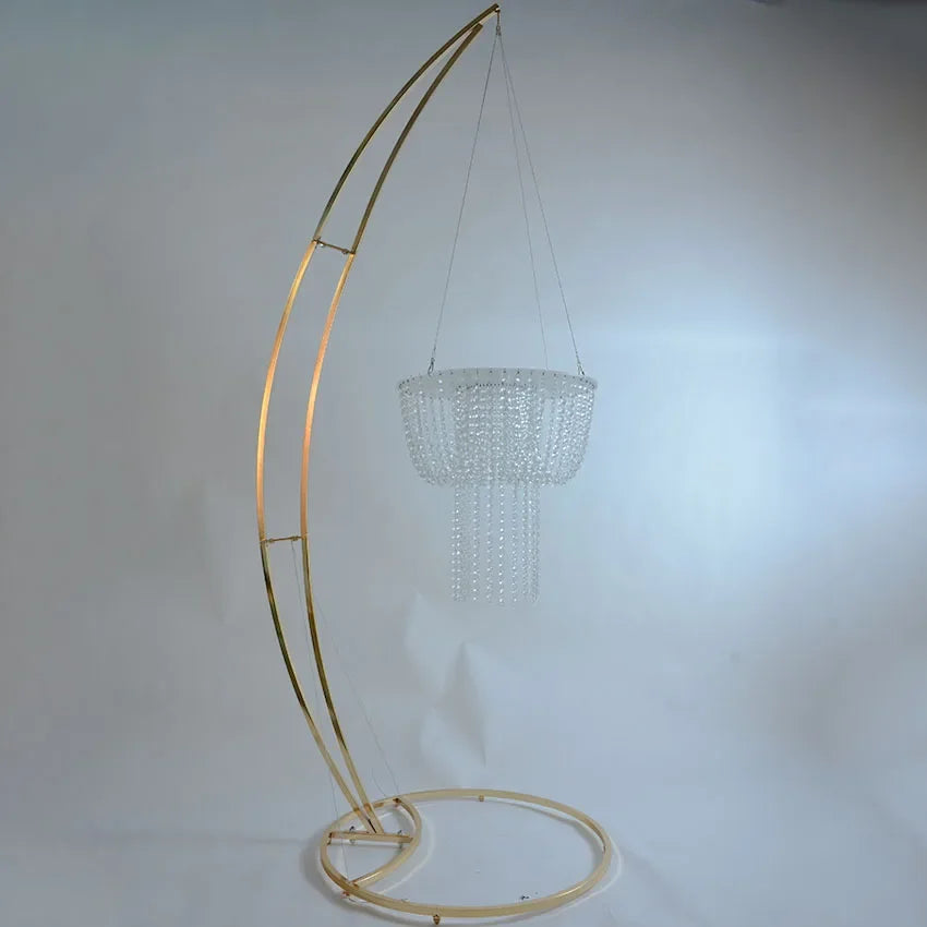 Wedding Birthday Cake Stand Centerpiece - Crescent Shape Party Decoration for Mother's Day, Family Celebration, Elegant Design