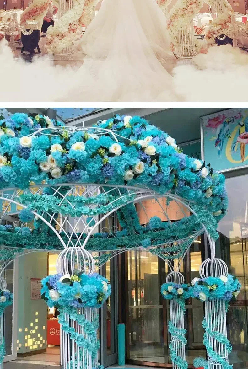 Wedding Arch European-style Wrought Iron ,Six-column Wedding Decoration ,Outdoor Landscape Flower Pavilion