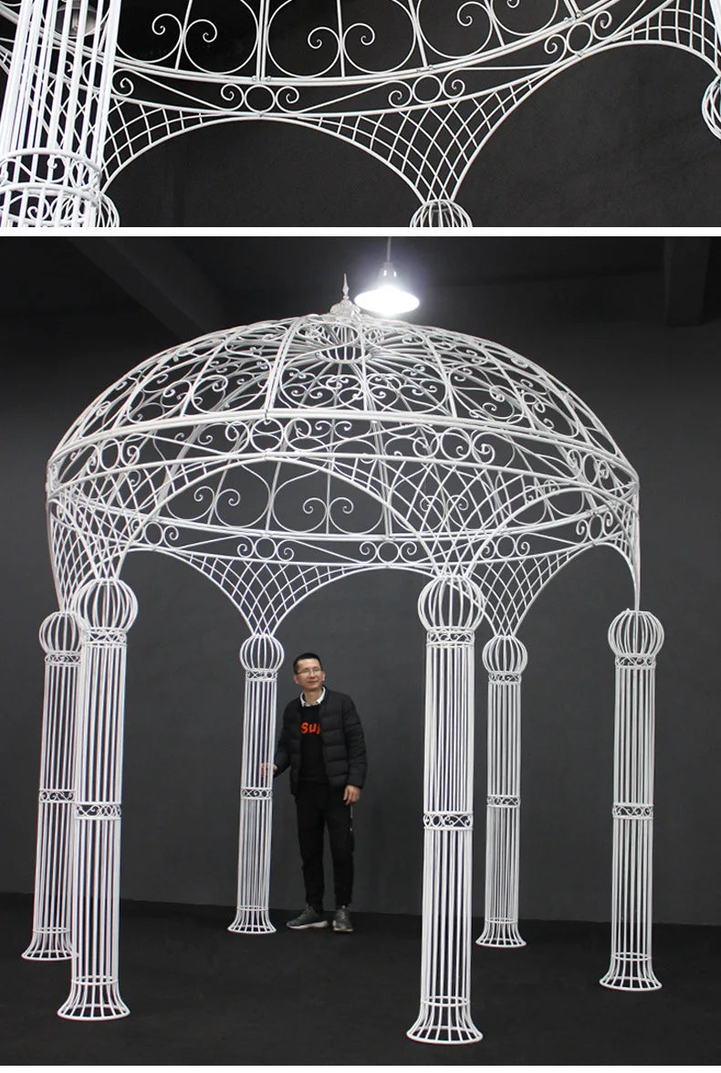 Wedding Arch European-style Wrought Iron ,Six-column Wedding Decoration ,Outdoor Landscape Flower Pavilion