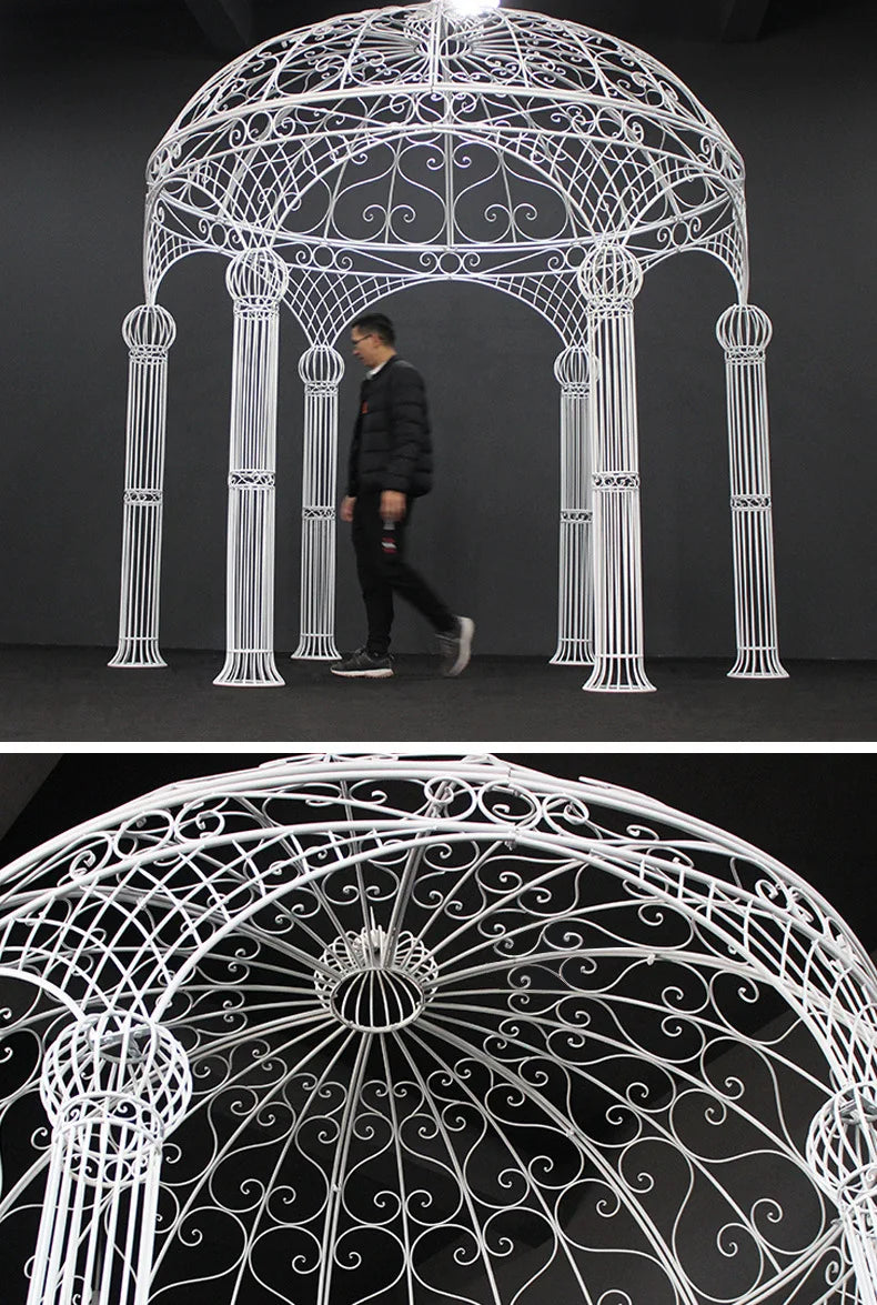 Wedding Arch European-style Wrought Iron ,Six-column Wedding Decoration ,Outdoor Landscape Flower Pavilion