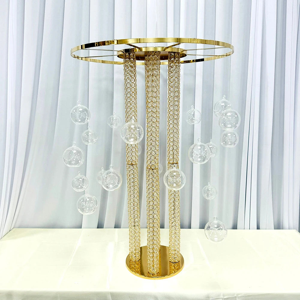 Exquisite Modern Acrystal Flower Ball Wedding Centerpieces Cake Stand Decoration For Party Events Use