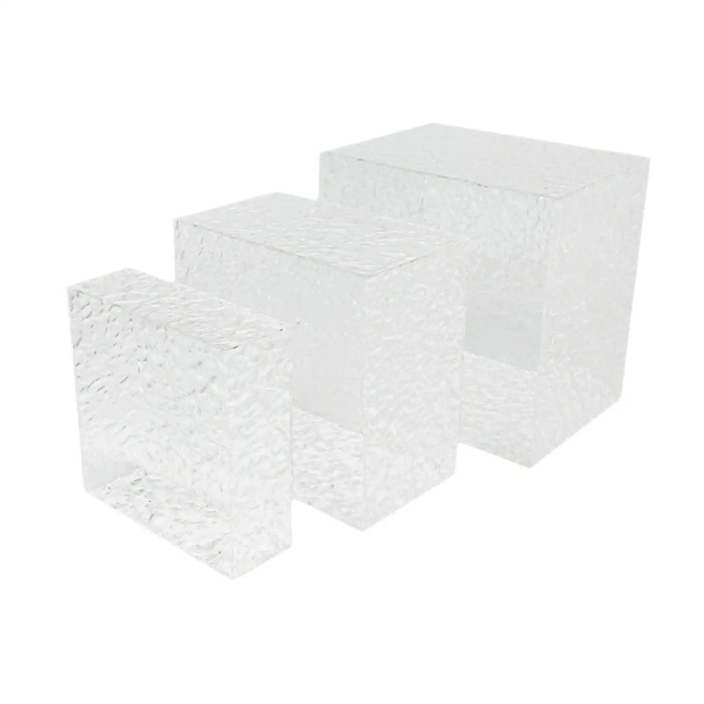 3x Acrylic Buffet Risers Food Display Stands Multipurpose Cube Display Nesting