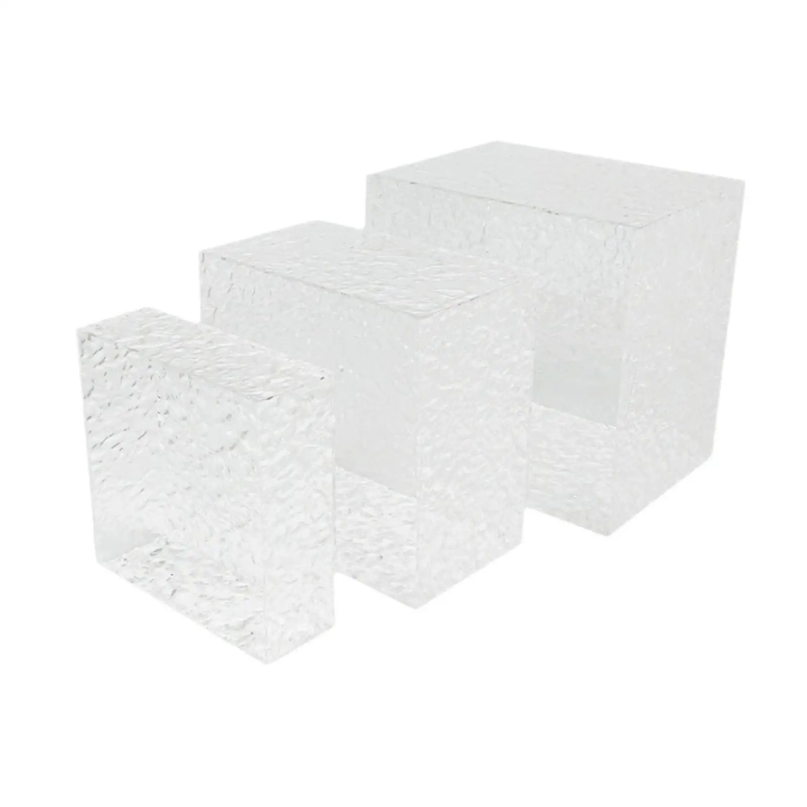 3x Acrylic Buffet Risers Food Display Stands Multipurpose Cube Display Nesting