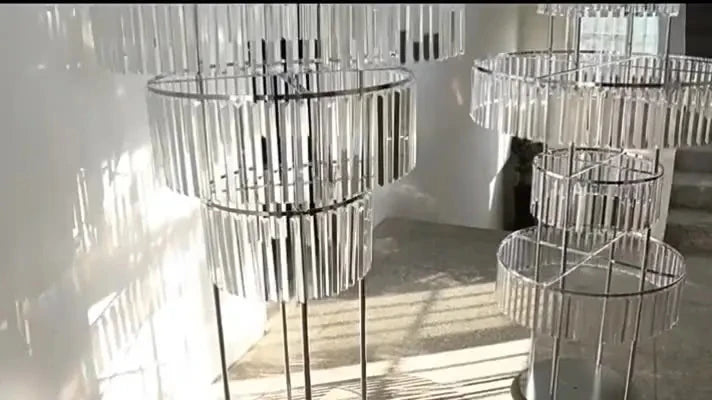 8pcs Acrylic Crystal LED Centerpieces for Wedding, Flower Stand, Light-up Table, Light-up Table, Wedding Event, 1691