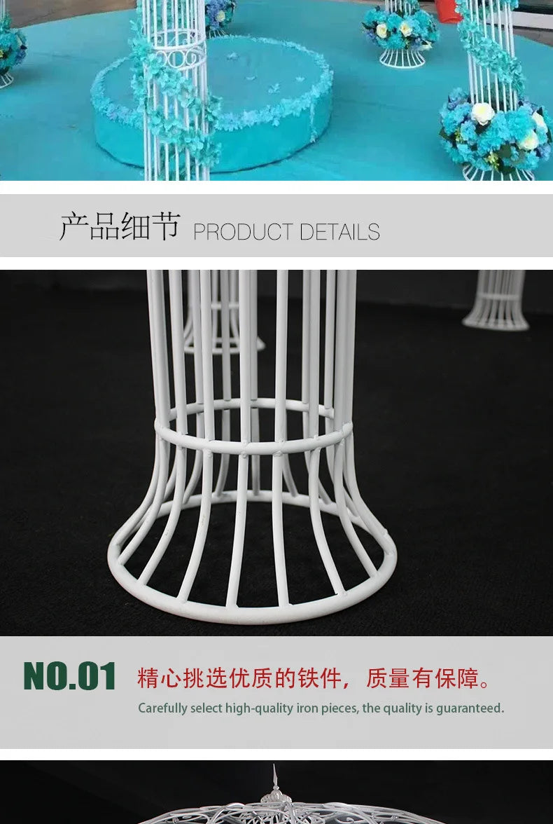 Wedding Arch European-style Wrought Iron ,Six-column Wedding Decoration ,Outdoor Landscape Flower Pavilion