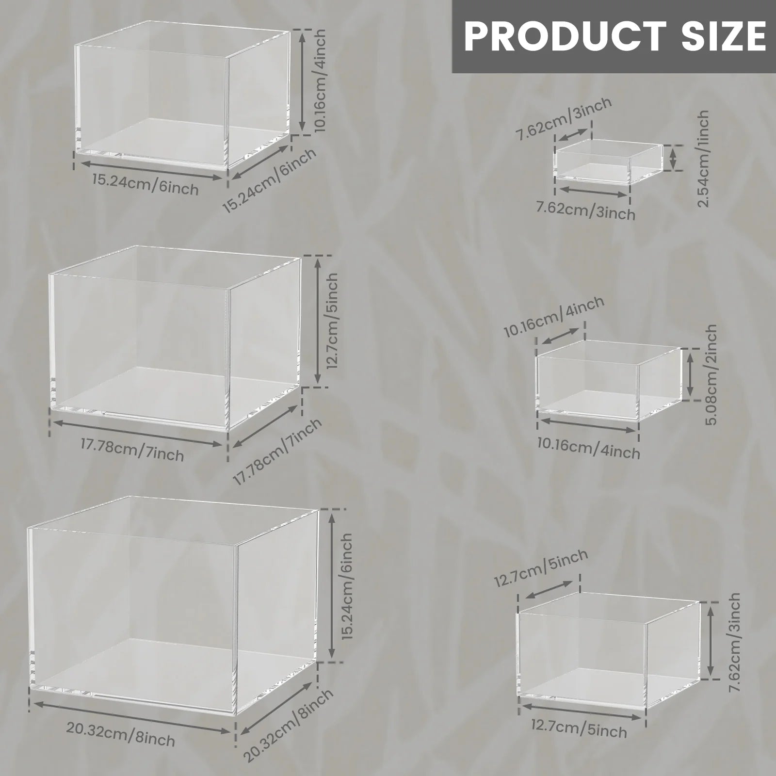 6PCS/Set Buffet Risers Stackable Buffet Stands Reusable Food Stands Acrylic Box 6 Different Sizes Acrylic Box with Hollow Bottom