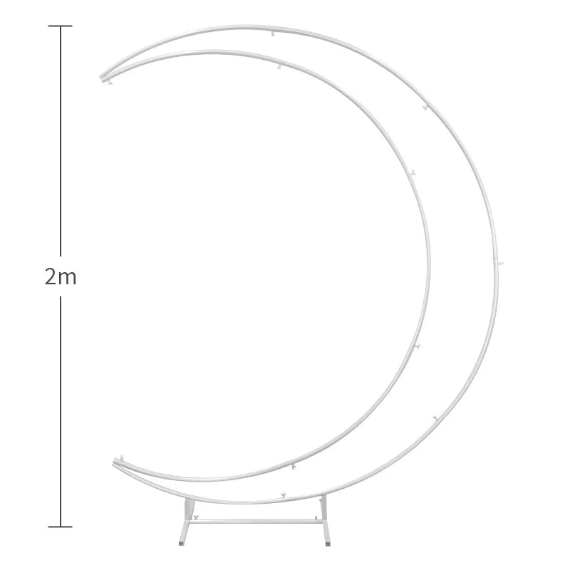 Balloon Arch Stand Curved Wedding Arch Backdrop Stand Moon Arch for Ceremony Birthday Party Bride Baby Shower Arch Backdrop Stan