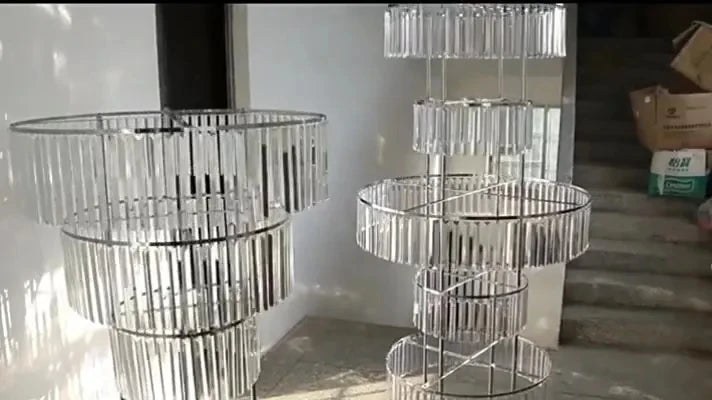 8pcs Acrylic Crystal LED Centerpieces for Wedding, Flower Stand, Light-up Table, Light-up Table, Wedding Event, 1691