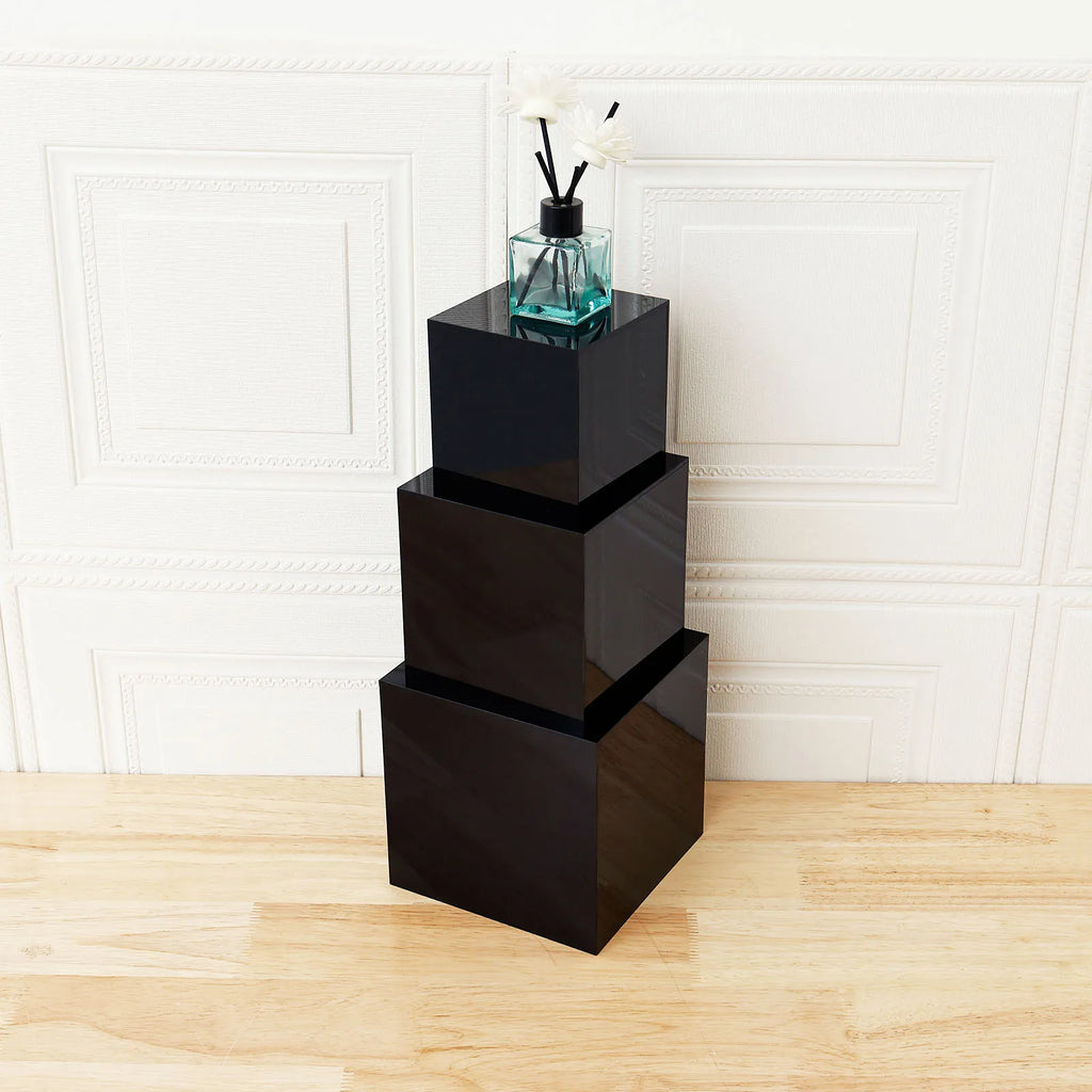 6pcs Acrylic Buffet Riser Food Display Stands Stackable Table Dessert Cake Party Buffet Display Decorating Box 6 Different Sizes