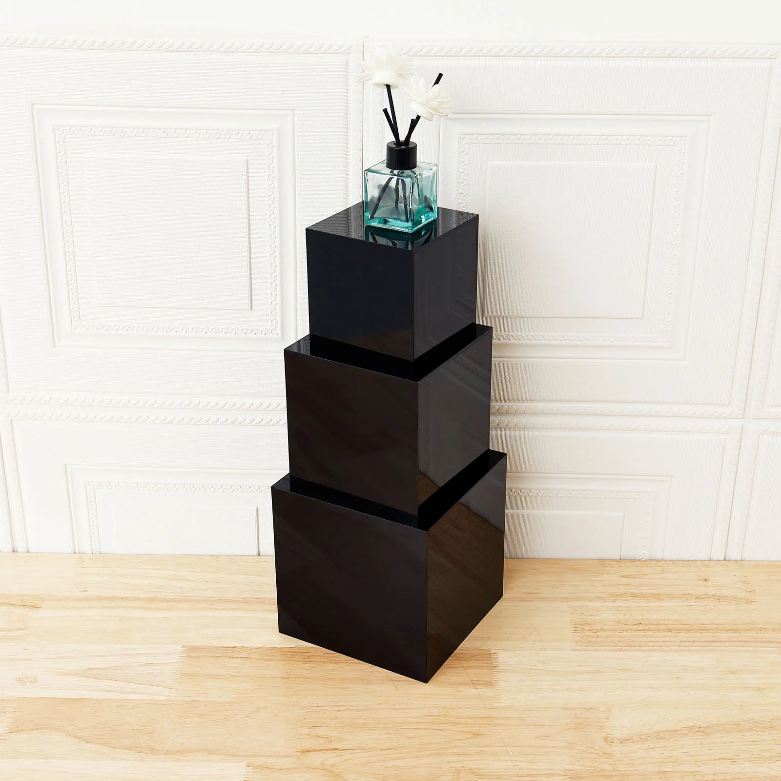 6pcs Acrylic Buffet Riser Food Display Stands Stackable Table Dessert Cake Party Buffet Display Decorating Box 6 Different Sizes