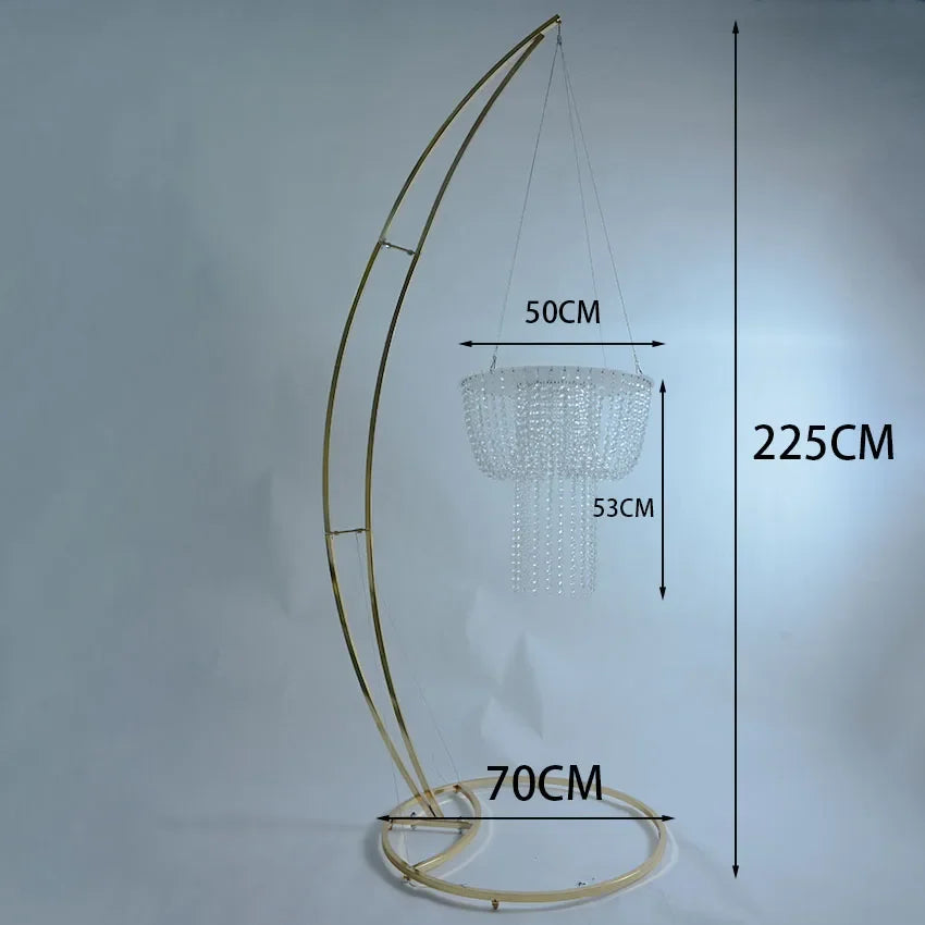 Wedding Birthday Cake Stand Centerpiece - Crescent Shape Party Decoration for Mother's Day, Family Celebration, Elegant Design