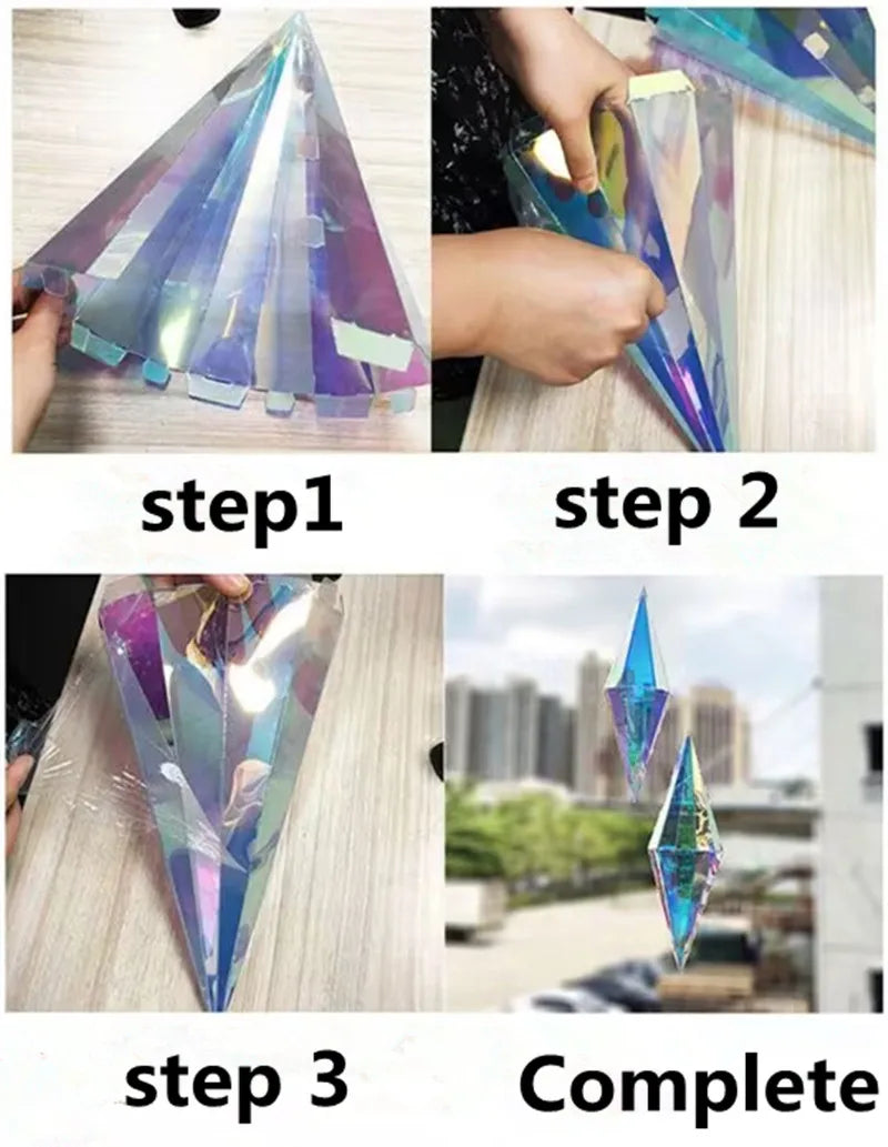 20Pcs Wedding Decoration Ceiling Centerpieces Fancy Diamond Pendant Party DIY Magic Cone Ornament Window Shopping Mall Hanging