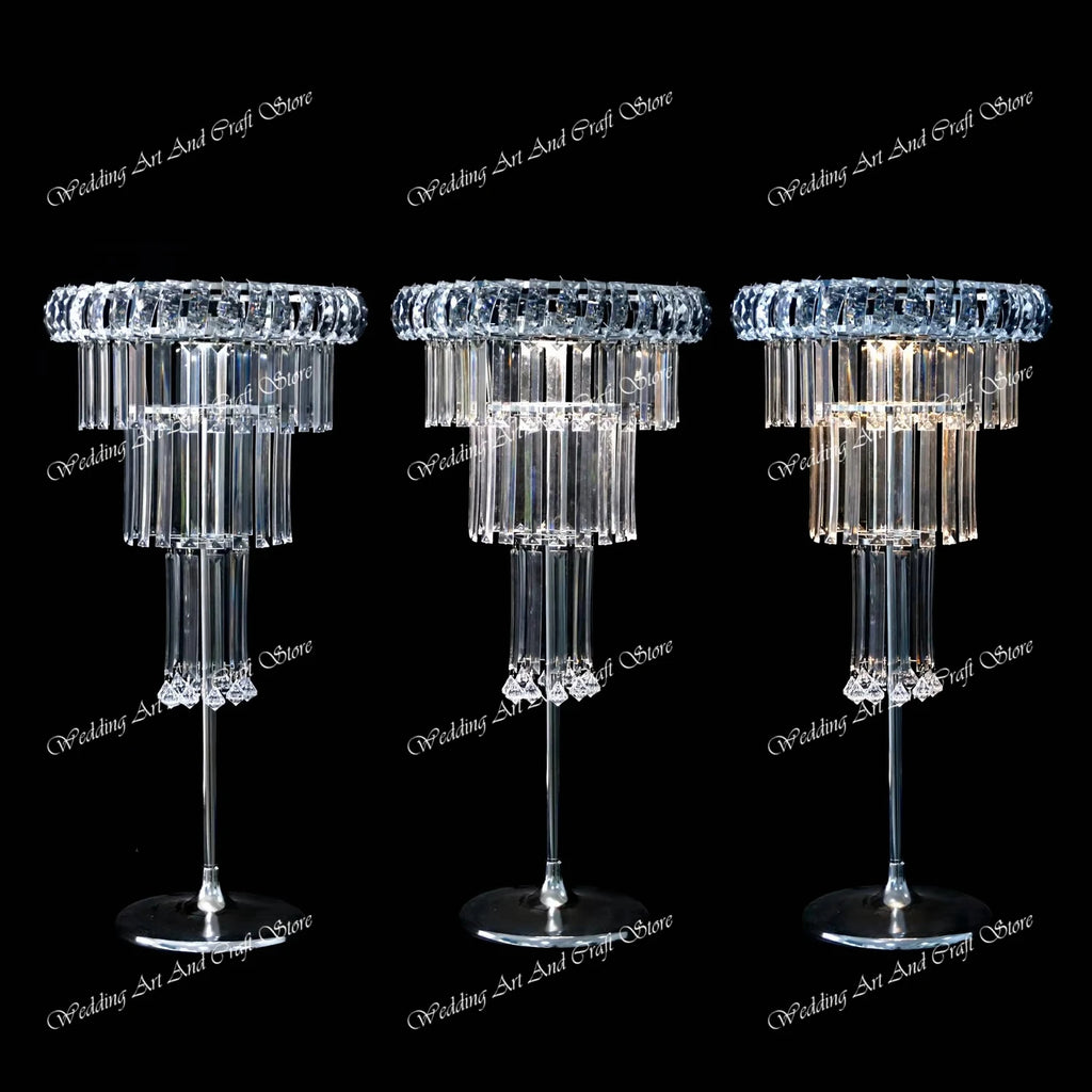8pcs Acrylic Crystal LED Centerpieces for Wedding, Flower Stand, Light-up Table, Light-up Table, Wedding Event, 1691
