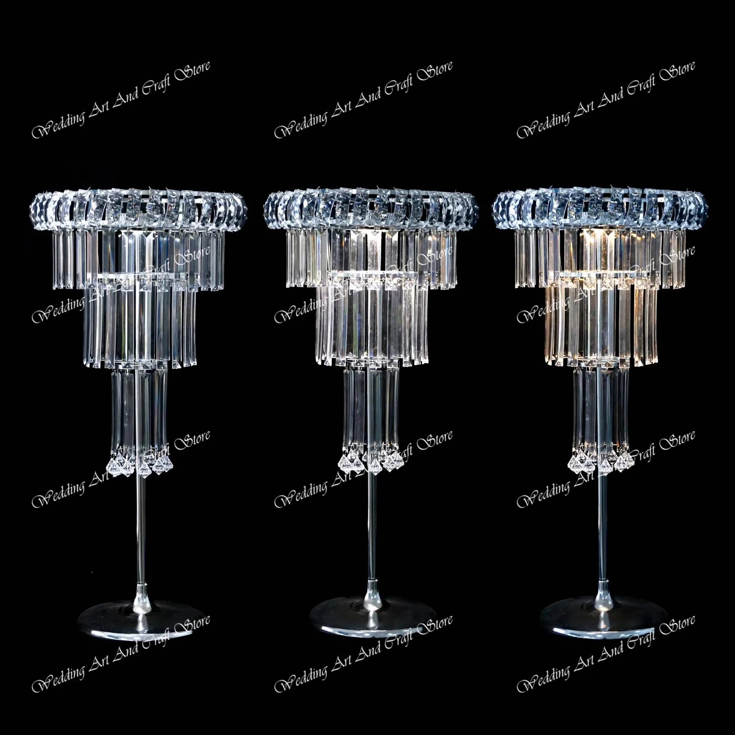 8pcs Acrylic Crystal LED Centerpieces for Wedding, Flower Stand, Light-up Table, Light-up Table, Wedding Event, 1691